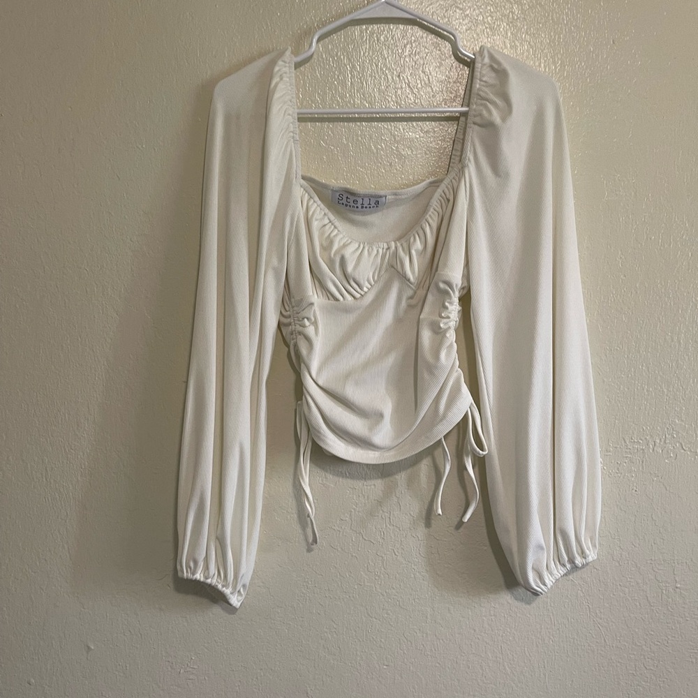 VICI white Ruched Women's Top